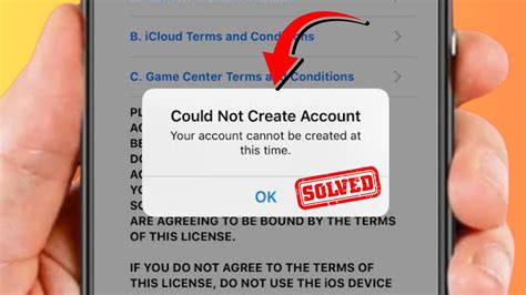 your account cannot be created at this time