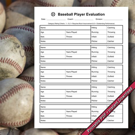 youth baseball evaluation forms Reader