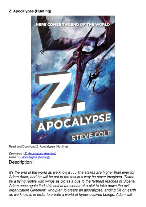 z apocalypse hunting Epub