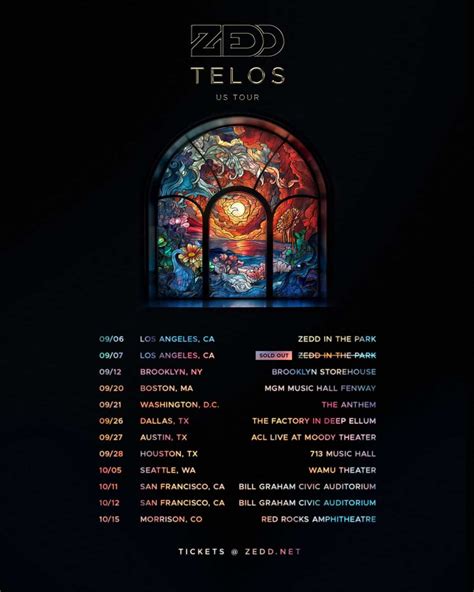 zedd telos tour october 14