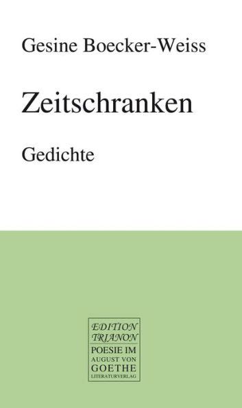 zeitschranken gedichte gesine boecker weiss ebook Epub