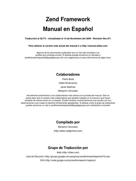 zend framework manual pdf Reader