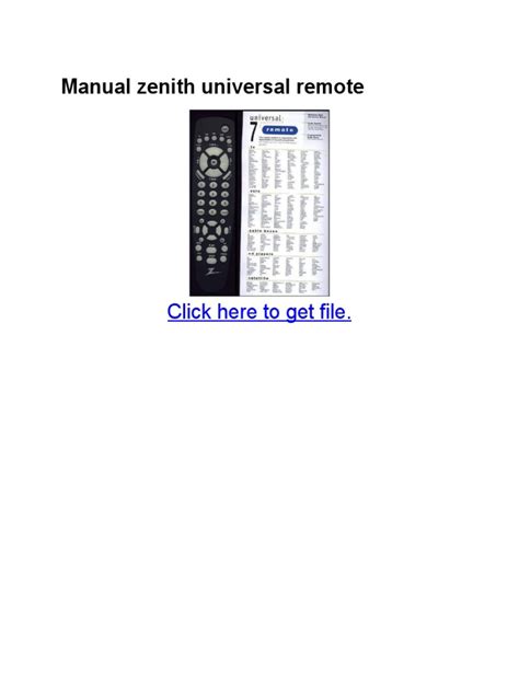 zenith universal remote manual clo32 Reader
