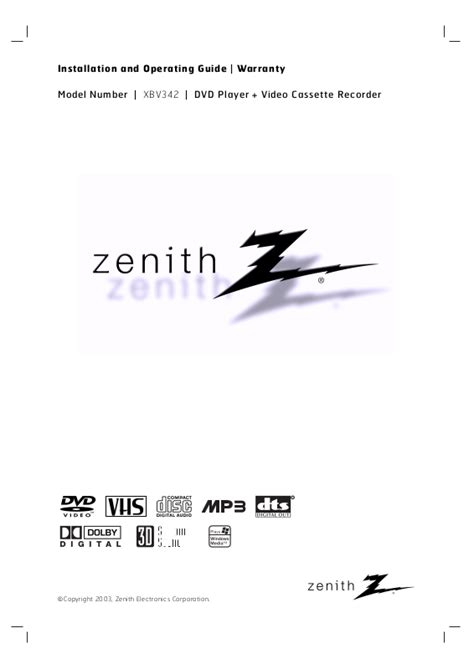 zenith xbv342 user manual Epub