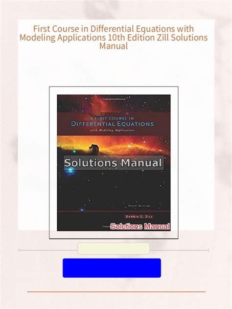 zill first course differential equations solutions manual Reader