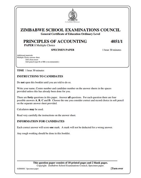 zimsec accounts paper 2 2013 answers Epub