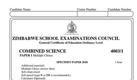 zimsec past exam papers and answers PDF