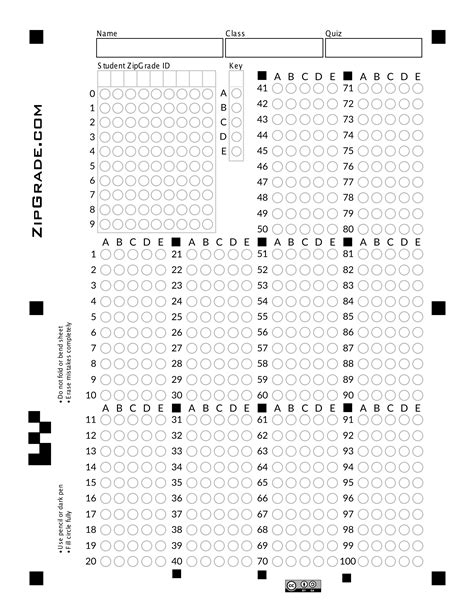 zip grade answer sheet Epub