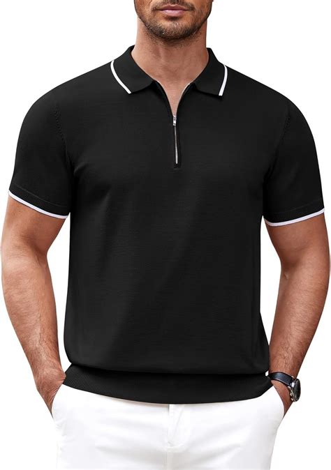 zipper polo shirt