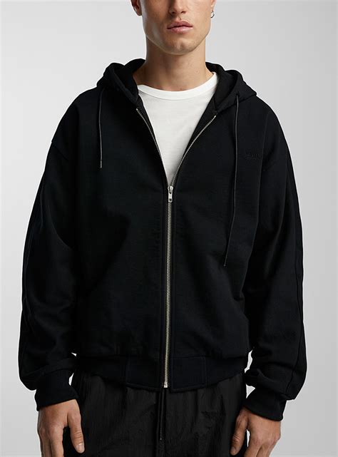 zippered hooded sweatshirt