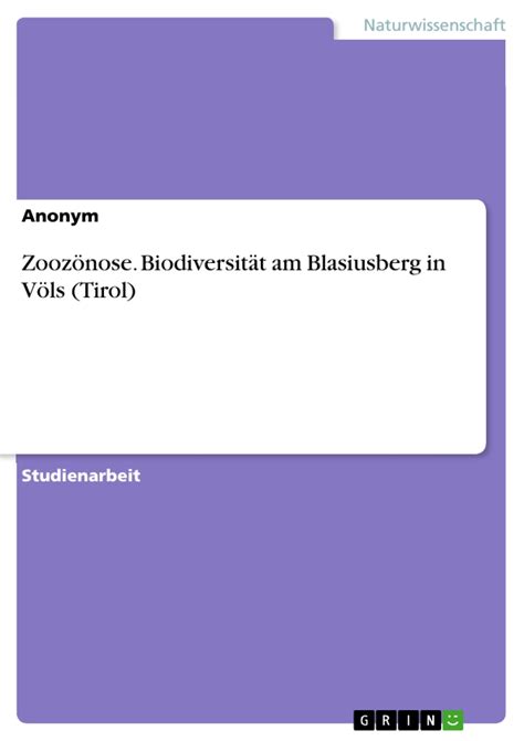 zoozose biodiversit? blasiusberg tirol german Doc