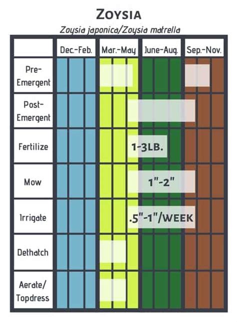 zoysia fertilizer schedule