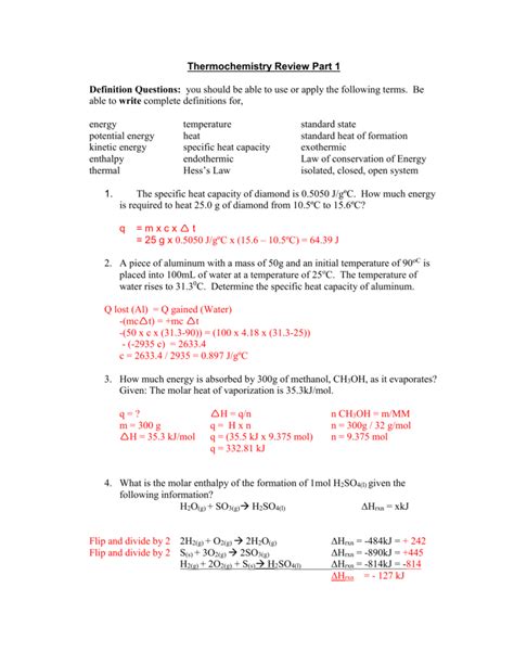 zumdahl thermochemistry review answers Doc