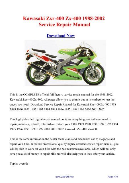 zzr 400 manual Ebook PDF